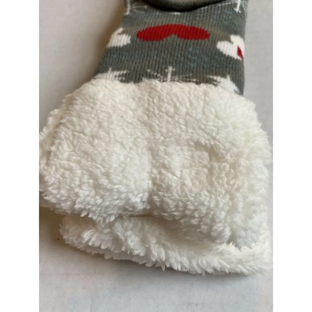 Disney Mickey Mouse Cozy Warmers Slipper Long Socks Christmas Santa Holiday NWT‎